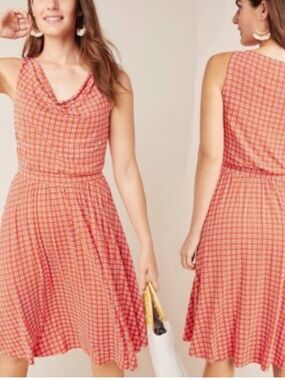 anthropologie maeve brianne dress mRed Floral Sleeveless Summer Dress